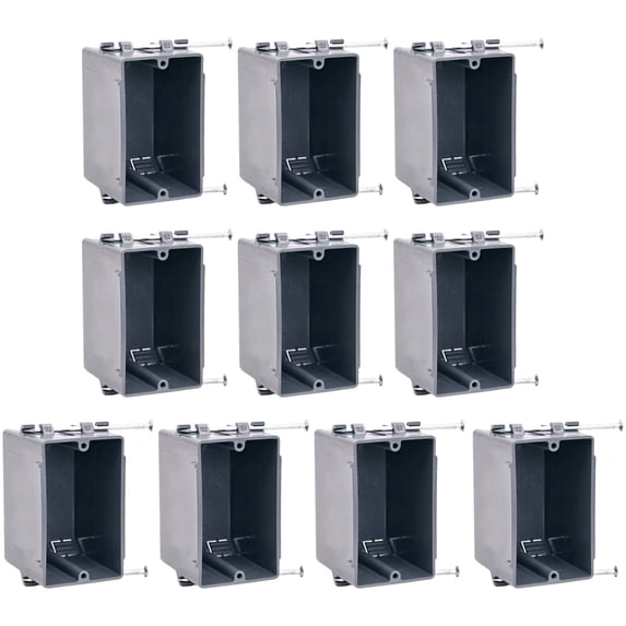 Pvc Shallow Box 10 Pcs 1 Gang Plastic Electrical Box, ETL Certified PVC Junction Box ...