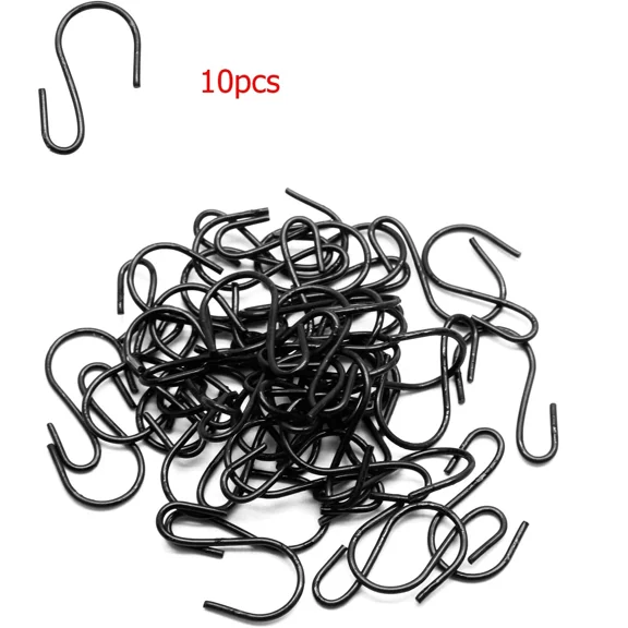 10 Pcs 1 Inch Black S Hooks For Jewelry Kitchenware Plants & Ornaments