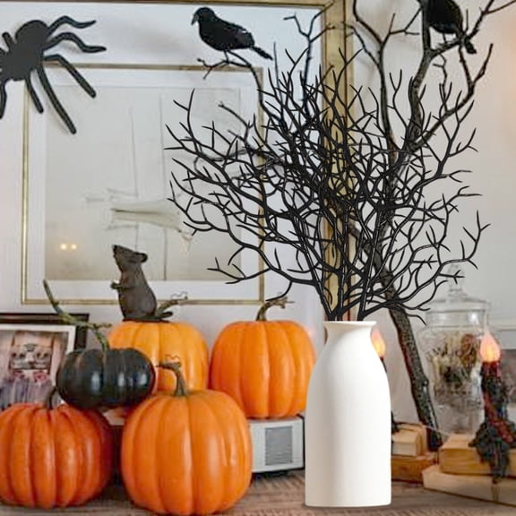 10 Pcs 10.2 Artificial Dried Birch Twigs Halloween Decorations - Decorative Birch Branches for Halloween Vases, Curly Willow Branches, DIY, Floral Arrangement, Twig Wreath, Centerpiece, Home Decor