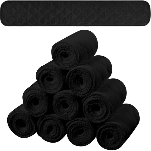 10 Pcs 100% Cotton Bra Liners for Boob Sweat, 18-Inch 3-Layer Under Bra Sweat Pads, Washable Absorbent Anti-Chafing Underwire Liners for Women, M Black