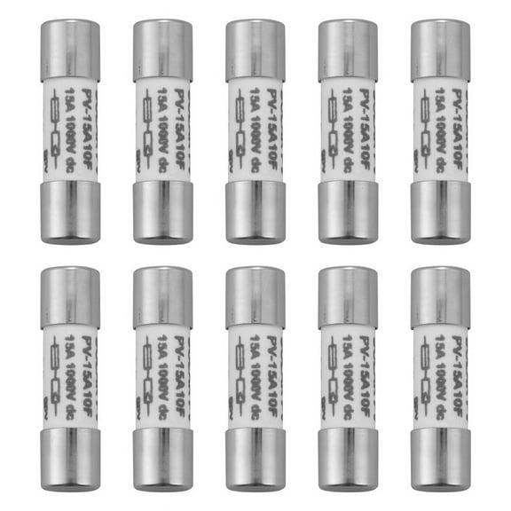 10 Pcs 1000 Fuse Solar PV Explosion-proof Silver - 15A