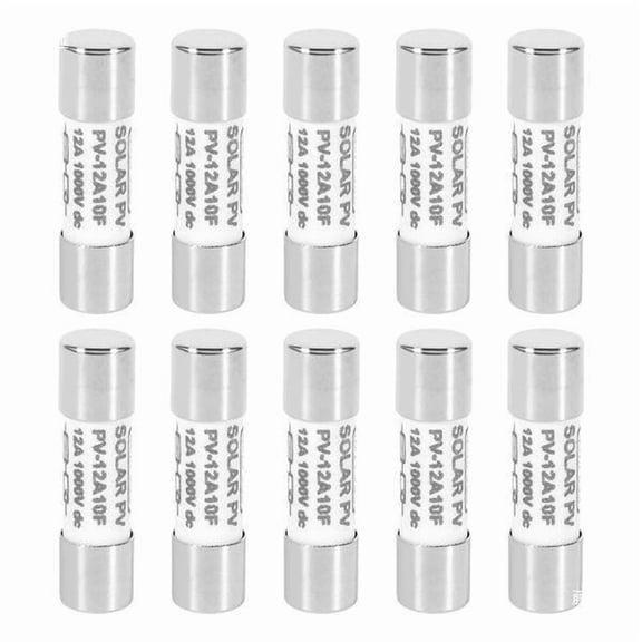 10 Pcs 1000V Fuse Solar PV Explosion-proof Fuse Silver - 12A