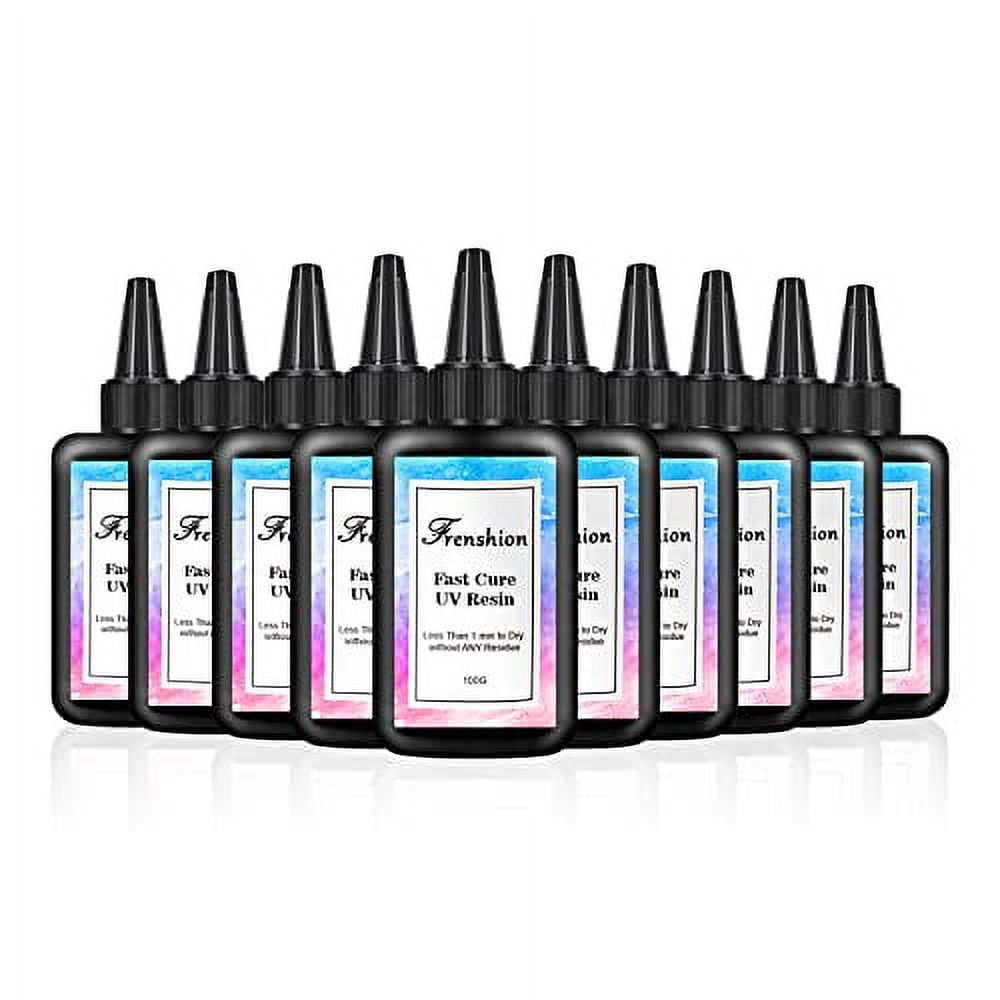 10 Pcs 100ML Upgrade 45S Fast Cure Clear Hard UV Resin,High Transparency and No Shrinking for DIY Home Professional Casting & Coating Handcraft Jewelry Earrings Necklace Bracelet Making