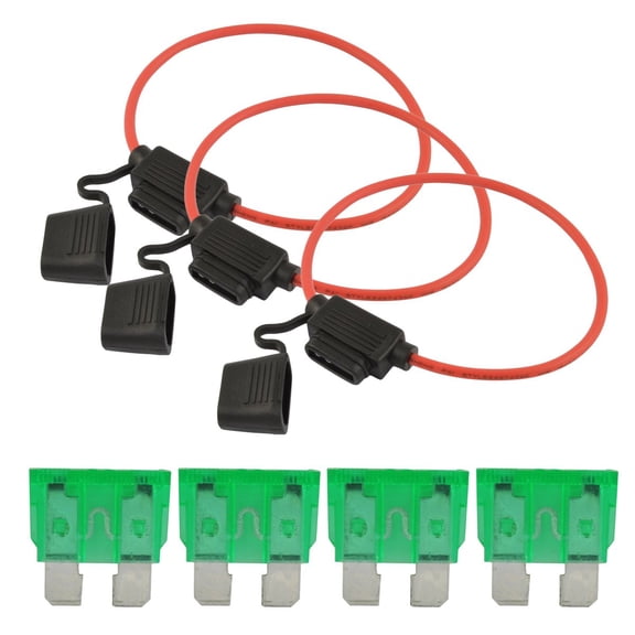 10 Pcs 12 Gauge Red Waterproof ATC Fuse Holder with 30A Pack of 25 ATC Blade Style Fuses