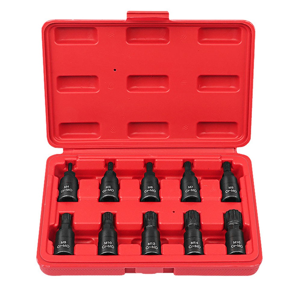 10 Pcs 12 Point Socket Wrench Set Universal 3/8 Square Drive Socket M4