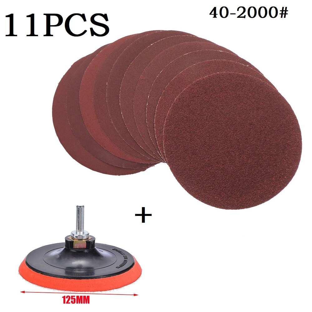 10 Pcs 125mm Sandpaper Backing Pad M14 Rod Hook Loop Abrasive Sanding ...