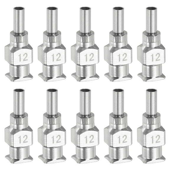 10 Pcs 12G 0.26 Inch Bent Blunt Tip Dispensing Needle with Lure Lock for Refilling Liquid Adhesives