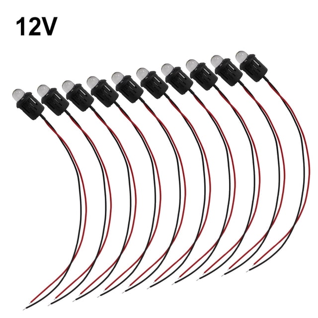 5mm Pre-Wired UV/Purple LEDs - Ultra Bright 12V LEDs With Built-in Resistor, Pack Of 5 For DIY & Automotive