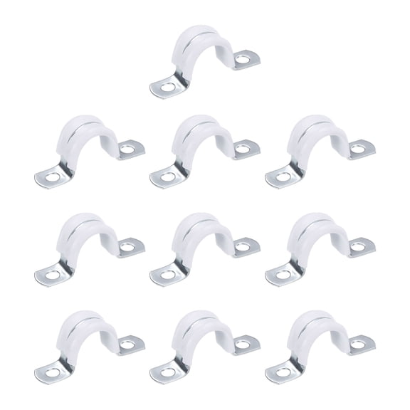 10 Pcs 13/16 Inch Rigid Pipe Strap,  2 Holes U Bracket Cable Clamp Hanger
