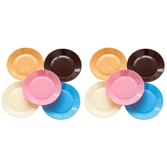 FUEENIRVA 10-Piece Plastic Dinnerware Set Assorted Color Appetizer Plates for Kitchen and Parties