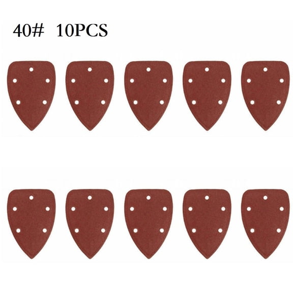 10 Pcs 14X9Cm Triangle Sanding Pads Aluminum Oxide Sandpaper Set For Oscillating Multitool 60 80 120 240 Grit Wood Metal Plastic Sanding Discs 40 Grit