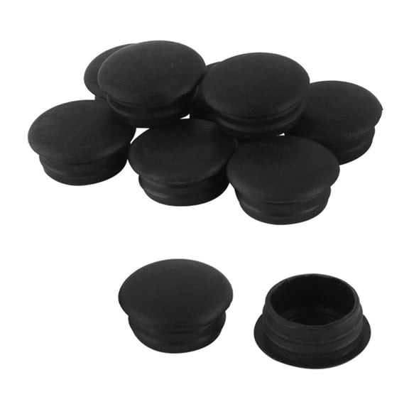 10 Pcs 15mm x 18mm Round Black Blanking End Cap Caps Tube Pipe Inserts Plug Bung