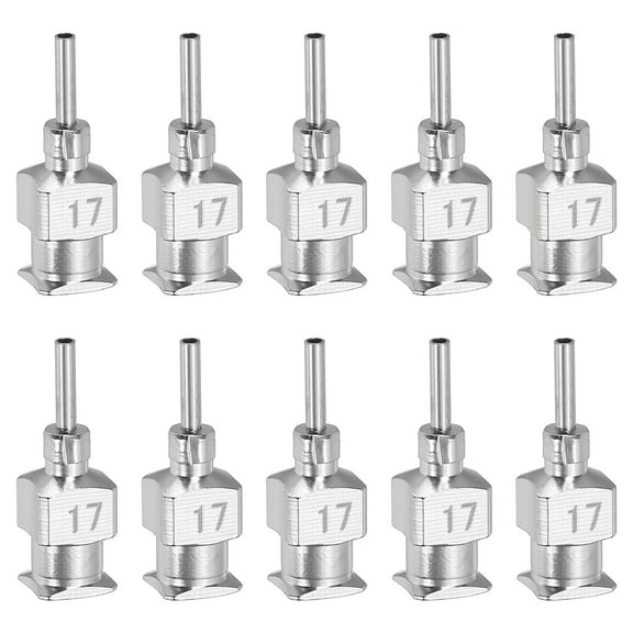 10 Pcs 17G 0.26 Inch Bent Blunt Tip Dispensing Needle with Lure Lock for Refilling Liquid Adhesives