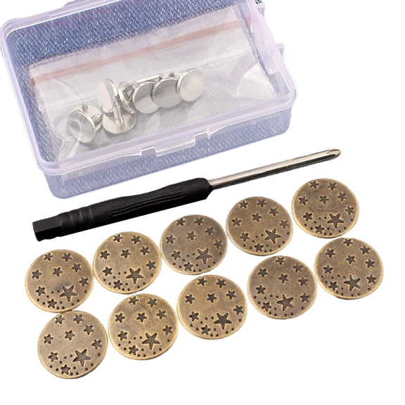 10 Pcs 17mm Jeans Buttons Replacement Buttons Easy to Use Trousers Buttons for Instantly Waist Size Adjustment