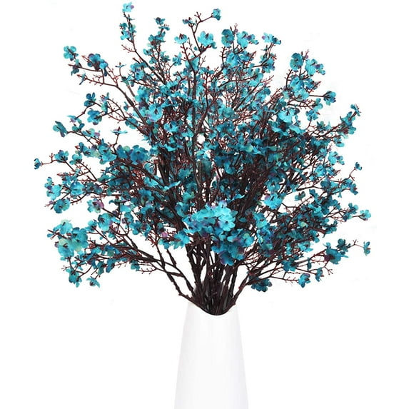 10 Pcs 19'' Artificial Baby Breath Flowers Babies Breath Flowers Bush Fake Gypsophila Bouquets Artificial Gypsophila Flowers for Wedding Bridal Party DIY Home Floral Arrangement Decor (Lake Blue)