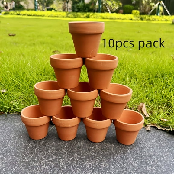 10 Pcs - 2.1" Small Mini Clay Pots Terracotta Pot Ceramic Pottery Planter Terra Cotta Flower Pot Succulent Nursery Pots - Great for Window Boxes, Cactus, Plants, Crafts, Wedding Favors