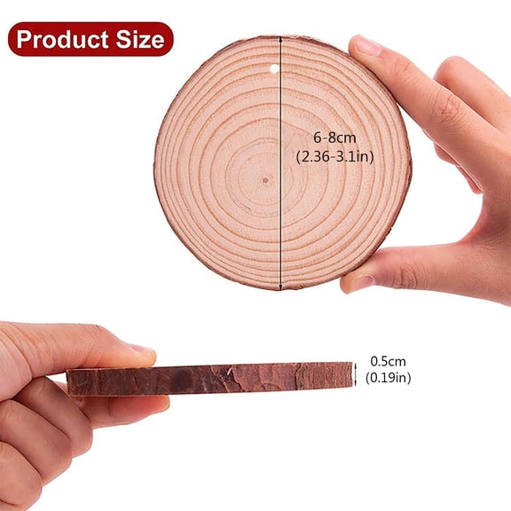 10 Pcs 2.4"-3.1" Natural Wood Slices, DIY Craft Wood Chips Included Twine , Smooth Handmade Painting Wood Pieces, Festival Wedding Home Decor Ornaments, Ideal Handmade Project Supplies,Z1#C