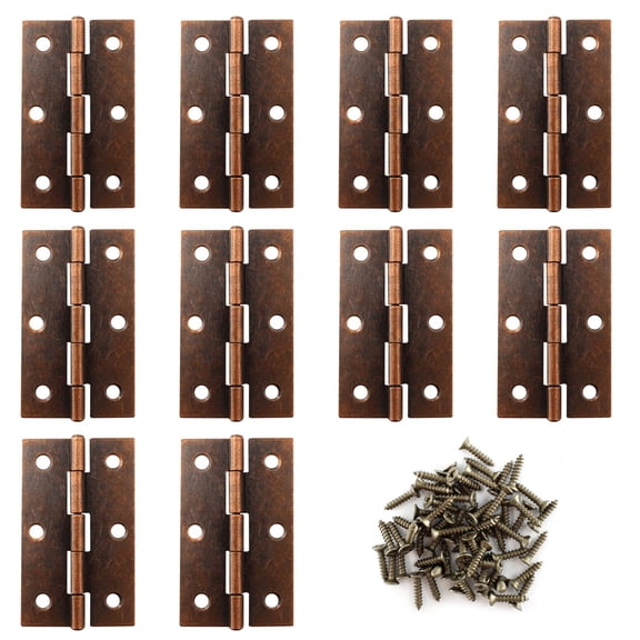 10 Pcs 2.5 Inch Antique Bronze Door Hinge Cabinet Hinge, Reliable bronze Ball Bearing Butt Hinges for Windows, Cabinets, and Outdoor Use, Includes Mounting Screws