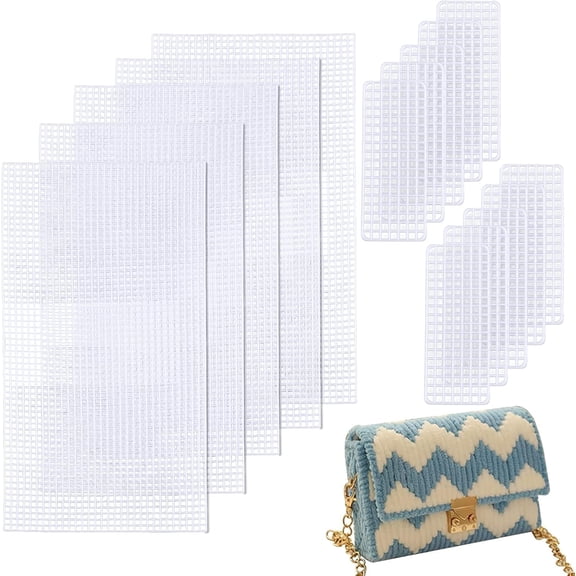 10 Pcs 2 Sizes Mesh Plastic Canvas Sheets Plastic Net Cover DIY Crafting Handbag Accessories for Purse Making Acrylic Yarn Crafting Knit and Crochet Projects for diy