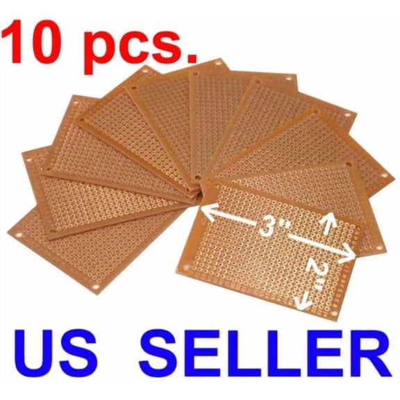 10 Pcs 2 X 3 (5X7Cm) Diy Pcb Prototyping Perf Circuit Boards Breadboard Kit