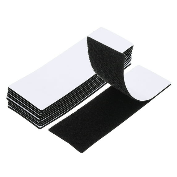 Uxcell 2" x 6"Nylon Hook and Loop Strips Rectangle Tape Double Sided 10 Pcs Black