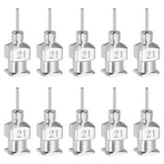 10 Pcs 21G 0.26 Inch Bent Blunt Tip Dispensing Needle with Lure Lock for Refilling Liquid Adhesives