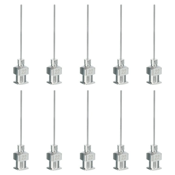 10 Pcs 22G 1 Inch Blunt Tip Dispensing Needle with Lure Lock for Refilling Liquid Inks Adhesives