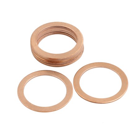 10 Pcs 26mm Inner Dia Copper Washers Flat Sealing Gasket Rings for Cars