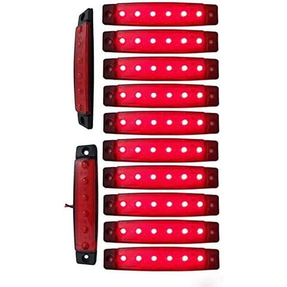 10 Pcs 3.8" 6 Led Side Marker Led Trailer Truck Marker Lights, Amber Marker Light, Rear End Marker Light, Truck Cab Marker Lights, Rv Convoy