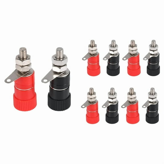 10 Pcs 3.8mm Thread 4mm Banana Plug Socket Binding Post Replacement,10 x Binding Post,Red, Black,Silver