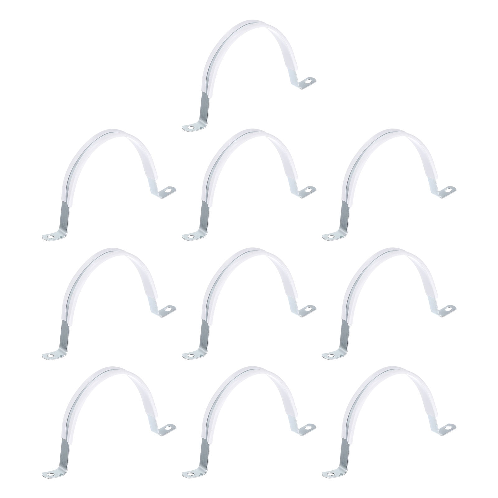 10 Pcs 3-9/16 Inch Rigid Pipe Strap,  2 Holes U Bracket Cable Clamp Hanger