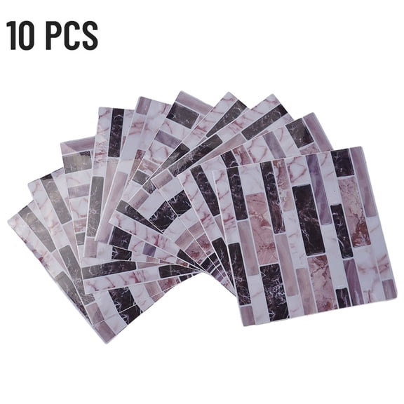 10 Pcs 3.93x3.93 inch Self Adhesive Removable Tile for Kitchen Bathroom Wall Floor Bedroom Living Room Decoration Wallpaper Decor