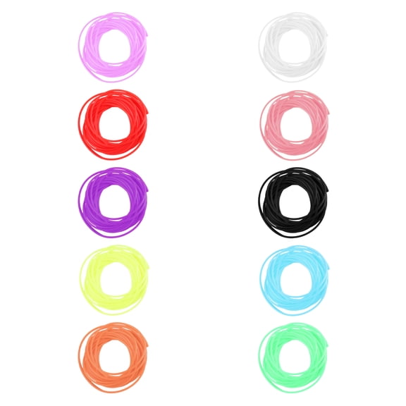 10 Pcs 3 Meter Long Hand-woven Rope Jewelry Making Silicone Rope Elastic Rubber Rope DIY Necklace Lanyard Accessories Hanging (Mixed)