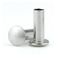 thumbnail image 1 of 10 Pcs 304 Stainless Steel Flat Round Head Semi-Hollow Shank Rivets M6x27mm, 1 of 1