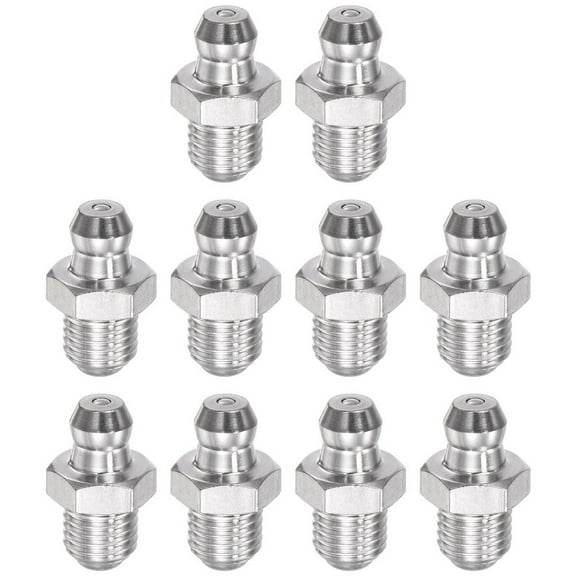 10 Pcs 304 Stainless Steel Straight Hydraulic Grease Fitting M8 x 1mm Thread