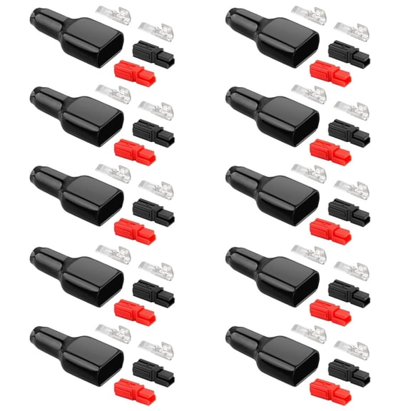 10 Pcs 30A Power Connectors Kit Quick Connect/Disconnect Connector with PVC Cover and Copper Silver-Plated Terminals