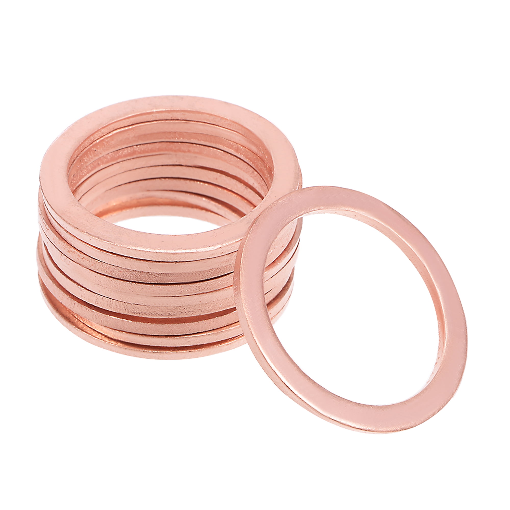 Uxcell 10Pcs Copper Flat Washers - 33mm X 42.5mm X 2mm (1.30" X 1.67" X 0.08") For Bolts & Screws - View #9