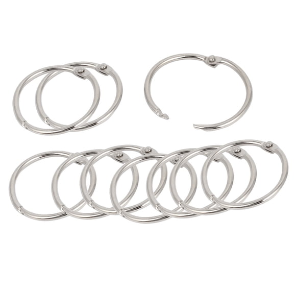 10 Pcs 37mm OD 32mm Inner Dia Loose Leaf Binder Ring for Scrapbooking Book