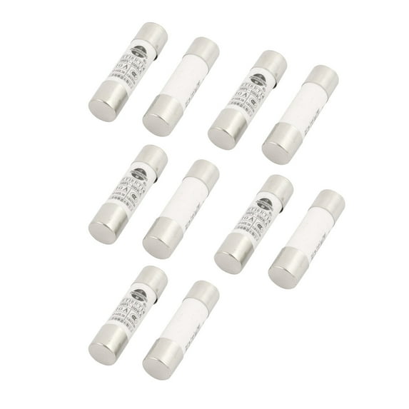 10Pcs 380V 10A Low Breaking Capacity 10mm x 38mm Cartridge Ceramic Fuses
