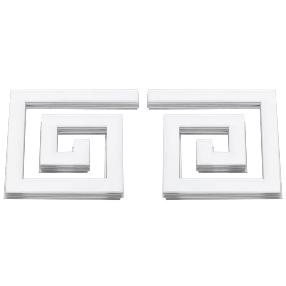 10 Pcs 3D Acrylic Mirror Sticker Mini Square Ceiling Decal Silver Wall Border Set, 2x2 in / 5x5 cm