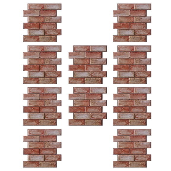 10 Pcs 3D Brick Peel and Stick Wall Tiles - Self-Adhesive Foam Wallpaper, Waterproof Red Faux Brick Panels for Farmhouse Decor & Accent Walls