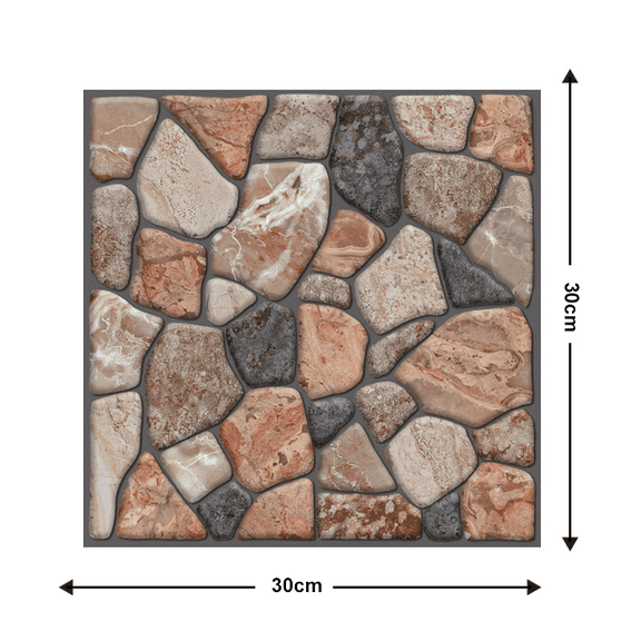 10 Pcs 3D PVC Stone Wall Panels Peel and Stick, 11.8 x 11.8 in Self-Adhesive Peel and Stick Wallpaper Stickers, Faux Rock Texture Modern Decor for Home Office Background