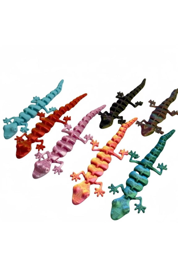 10 Pcs 3D Printed Lizard Keychain, Realistic Gecko Cat Toy and Bag Charm Pendant
