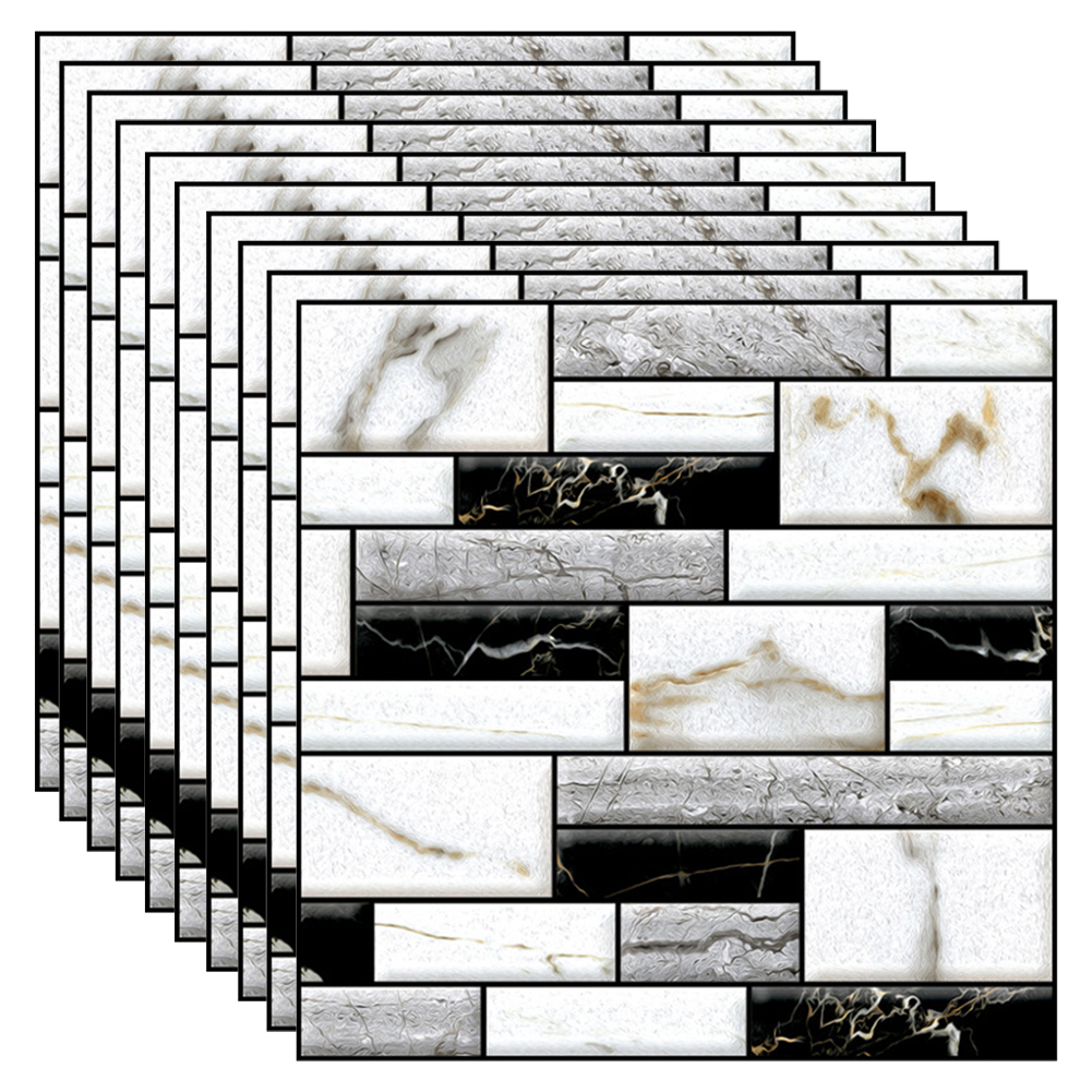 10 Pcs 3D Wall Panel Peel and Stick Faux Brick Wall Tiles Stickers Easy ...