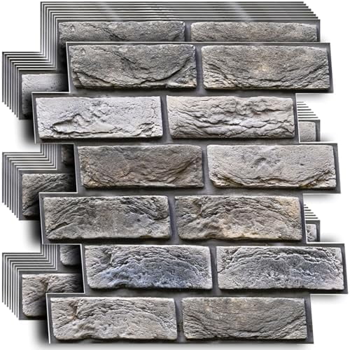 10 Pcs 3D Wall Panels Peel and Stick,Faux Brick,Waterproof Self Adhesive Decorative Wall Panelsfor Interior Wall Decor,Living Room,TV Background,Study Room.