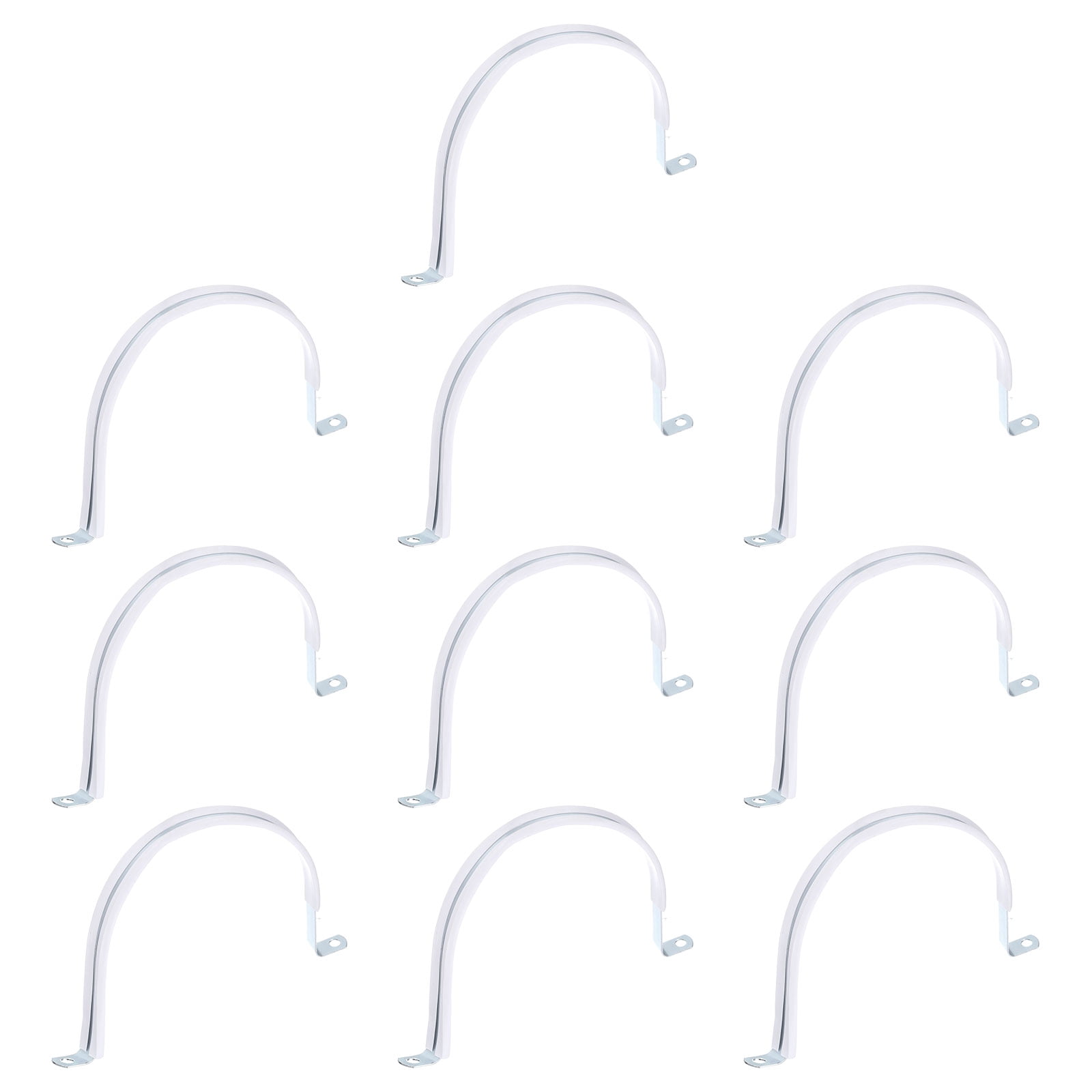 10 Pcs 4-5/16 Inch Rigid Pipe Strap,  2 Holes U Bracket Cable Clamp Hanger