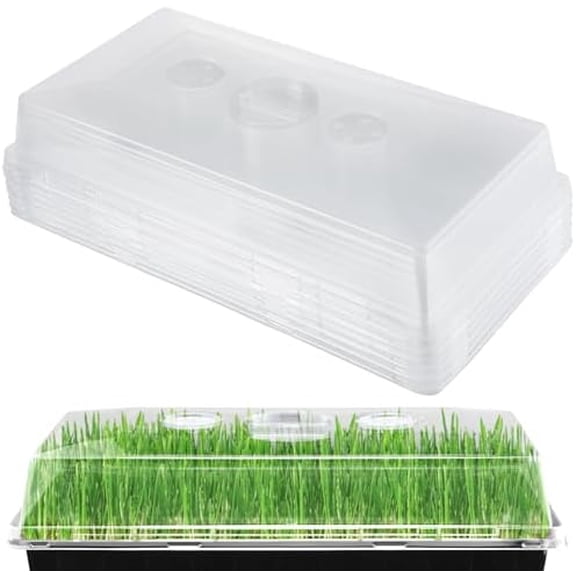 10 Pcs 4'' High Durable Humidity Domes - Thickened 1020 Seed Starting Tray Covers with Adjustable Vents, Greenhouse Plant Growing Lid Dome for Seedling Growth Well Water Retention$$Garden & Patio