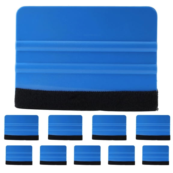 10 Pcs 4 Inch Felt Edge Squeegee, Car Vinyl Scraper Decal Applicator Tool for Window Tint, Wallpaper, Decal Sticker Installation, with Black Felt Edge