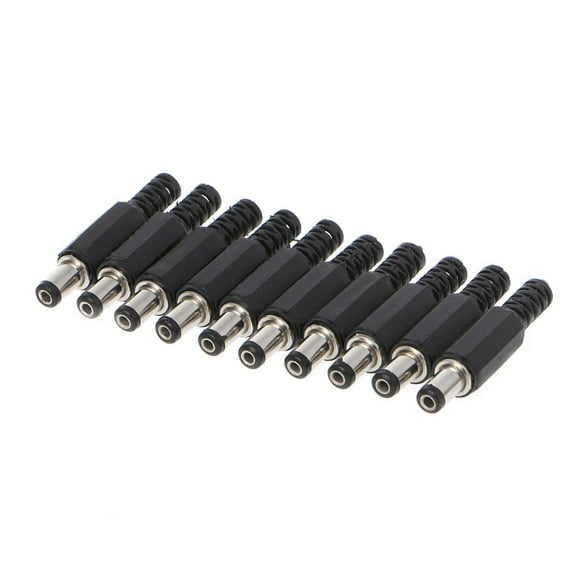 10 Pcs 5.5x2.1mm Male for DC In-Line Plug Socket Jack Connector Adapter Plastic