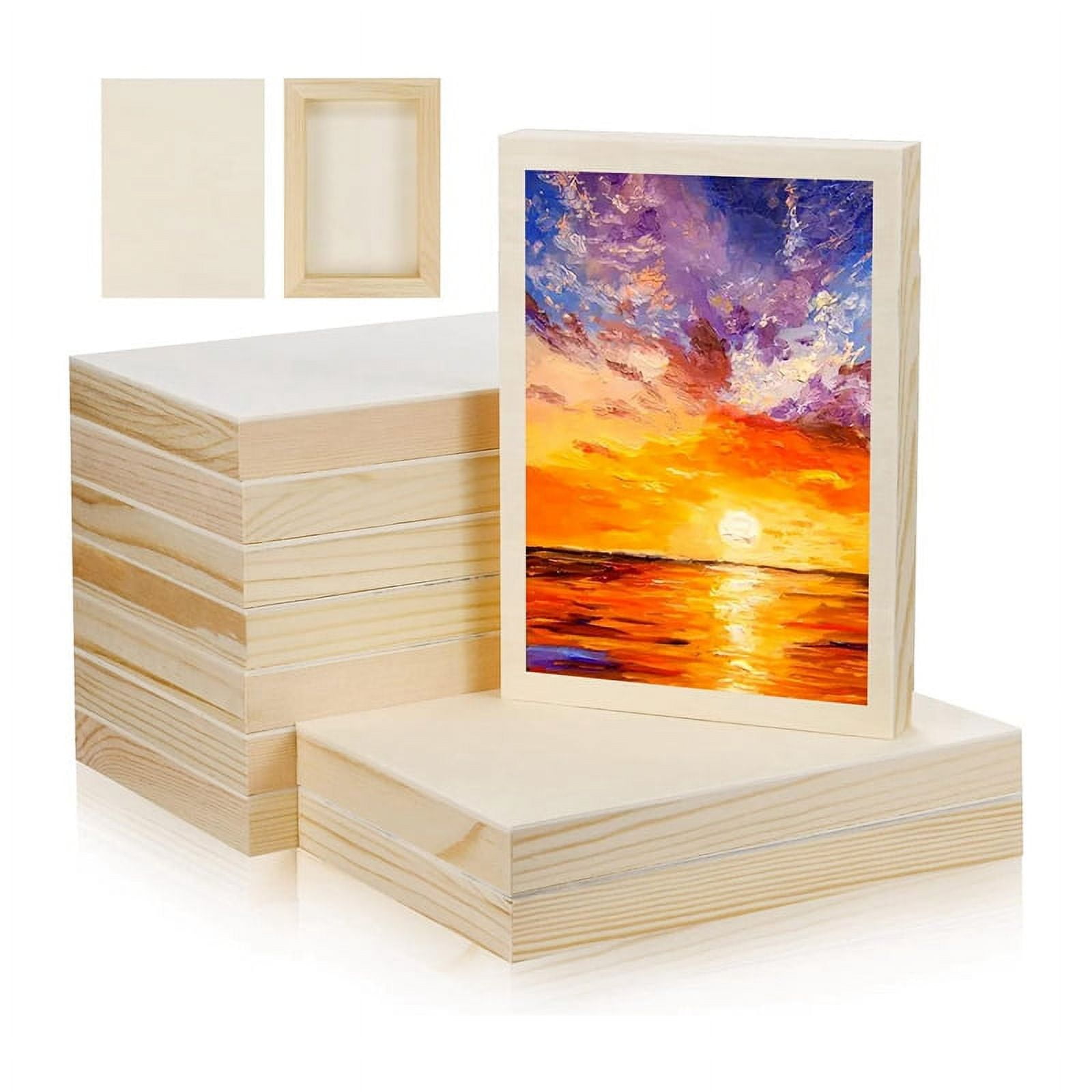 10 Pcs 5.5x7Inch Wood Panel Boards, Unfinished Wood Canvas Wooden for
